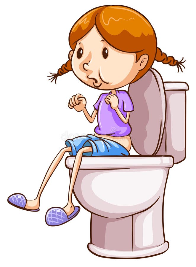 flicka pooping toalett