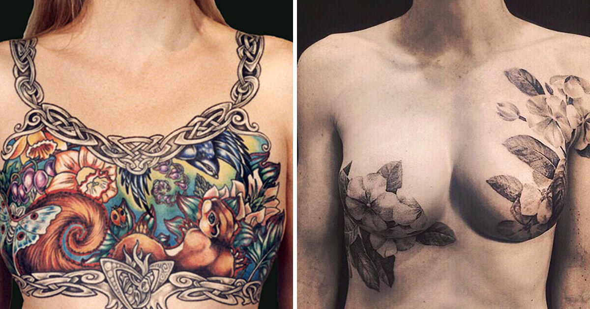 bröstet tatueringar på