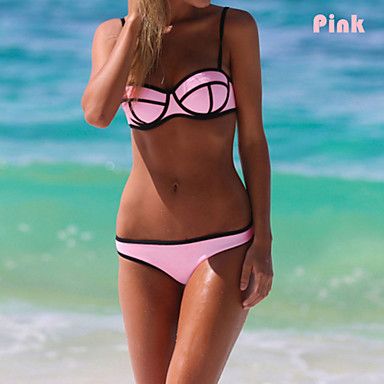vadderad bikini rosa